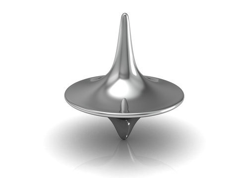 Whirligig in motion isolated on white. 3d illustration