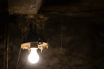 Glowing lamp in a barn © Oleksandr Kotenko