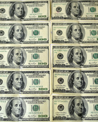 One hundred dollars as background