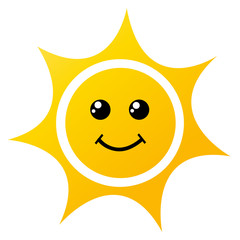 vector illustration of the sun on white