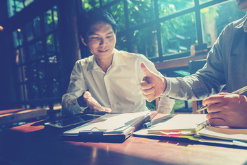 Business People Meeting Design Ideas Concept. business planning. thumb up