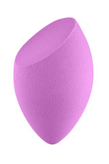 Purple cosmetic sponge pad for applying face make-up, isolated on white background, clipping path included