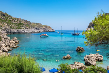 Naklejka premium Anthony Quinn Bay. Rodos, Grecja