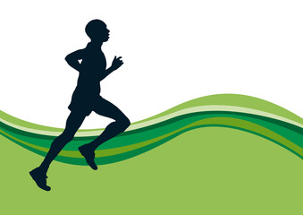 runner in the countryside, Vector poster background