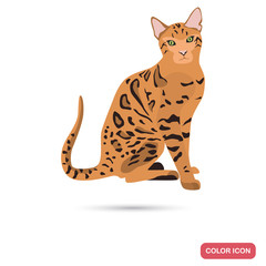 Bengal cat breed icon for web and mobile design