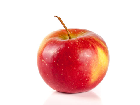 Fresh red apple isolated on white background