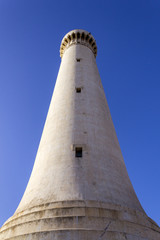 Fototapeta na wymiar Lighthouse El Aank with the sky background. Casablanca.