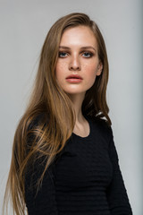 Naklejka premium Model test with young beautiful fashion model