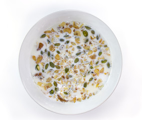 Bowl of cereal and milk