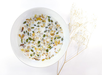 Bowl of cereal and milk