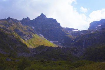 The beautiful landscape of the Caucasus mountains Arkhyz