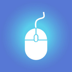 Icon of mouse.
So, click the mouse. Flat design style.