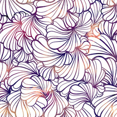 Abstract decorative floral petals pattern in watercolor style