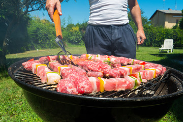 Meat on a barbeque grill