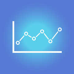 Graph chart  icon. Diagram symbol.  Flat design style.