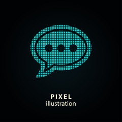 Chatting - pixel illustration.