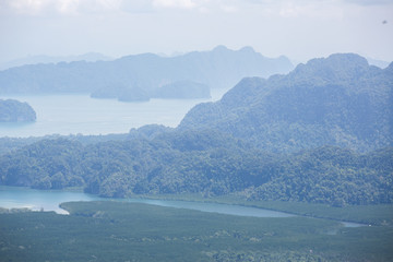 Landscape at the Krabi province,Thailand,view from Nong Thale Peak