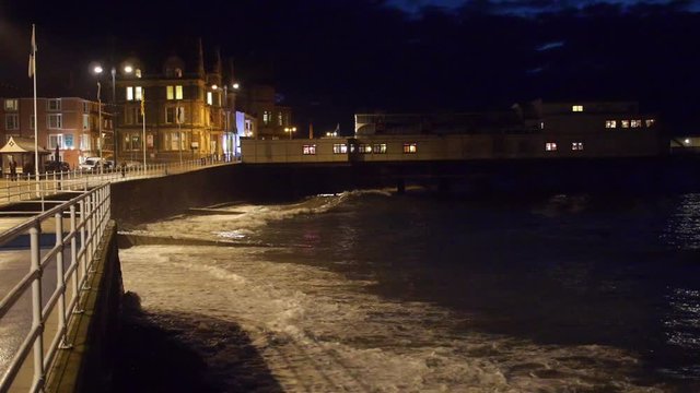 Waterfront of Aberystwyth on the west coast Wales at night