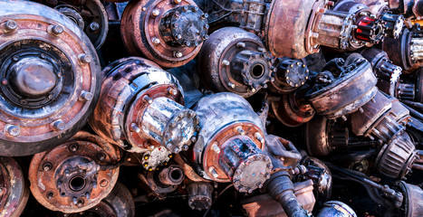 Rust Car Parts in junkyard