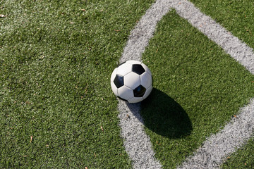 soccer ball on football field