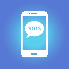 Smartphone email or sms icon. Mobile mail sign symbol.