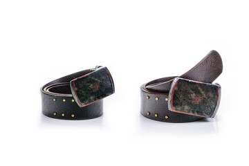 Belt fashyion leather isolated on white background with clipping path.