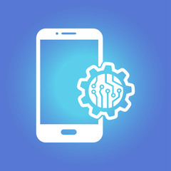 Electronic circuit of technological device. Technology scheme square symbol. 