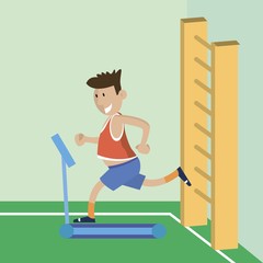 Fototapeta premium a man on a treadmill