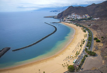 Fototapeta na wymiar The Playa de Las Teresitas is the one of the most popular beaches of the Canary Islands, Tenerife