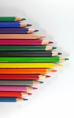 Colorful color pencil isolated on white background