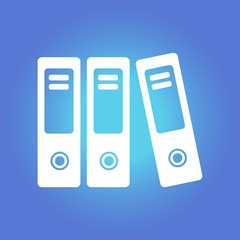 Office folders with papers and documents. Archives folder icon. 