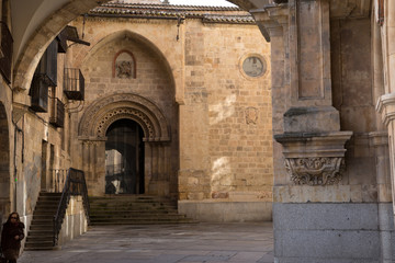 Fototapeta na wymiar Plaza Mayor passageway, Salamanca, Spain