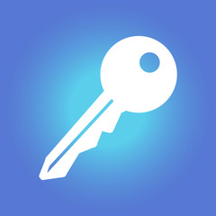 Key icon. Lock symbol. Security sign. Flat design style.