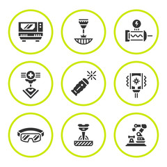 Set round icons of laser