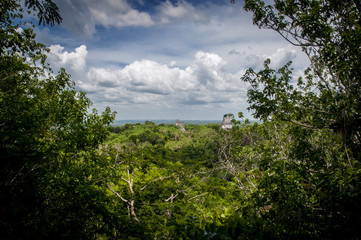 View of temples in Guatemala