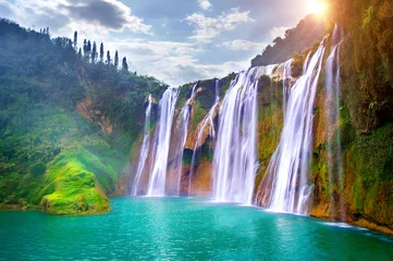 Vlies Fototapete Wasserfälle Jiulong-Wasserfall in Luoping, China.