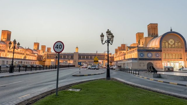 Night Time lapse of Sharjah Central Gold Souq