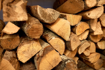 close up of firewood