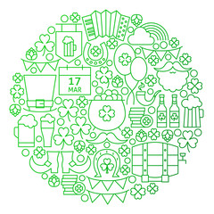 Saint Patrick Day Line Circle