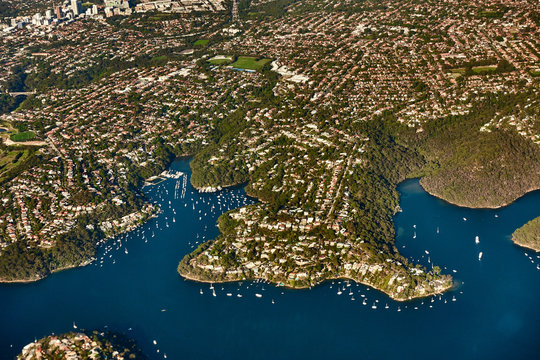 Aerial View On Sydney, Double Bay Harbourside Area