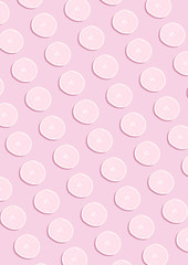 The lemon pattern on pink background. Minimal concept.