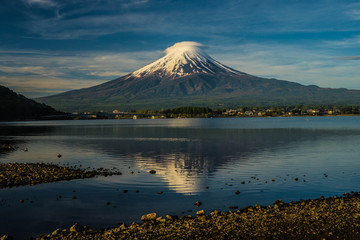 河口湖の逆さ富士