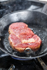 Raw meat steak