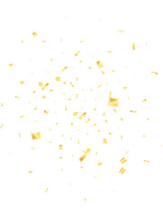 Confetti. Golden confetti isolated on white background. Flying confetti