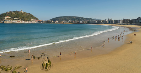 La Concha Beach and bay in San Sebastian Donostia, Northern Spain