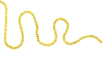 Gold necklace isolated on white background