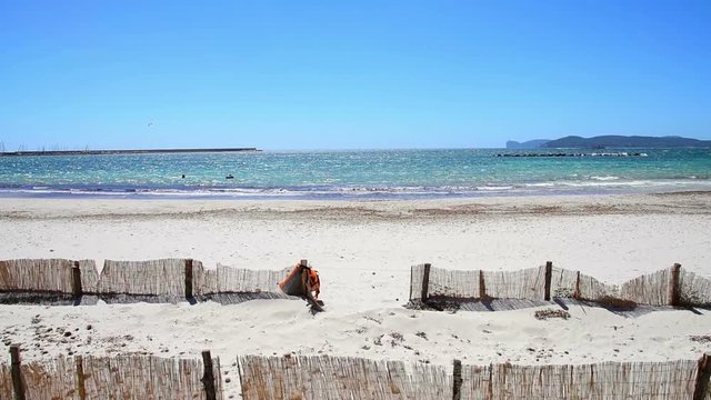 Windy day in Alghero seafront, Italy