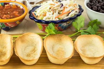Ingredients for taco boats with black beans and vegetables.