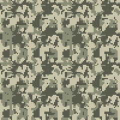 Camouflage seamless pattern Vector illustration for printing on cloth, textile, Wallpaper, paper, wrapper. Different shades of green color Abstract background in military style.