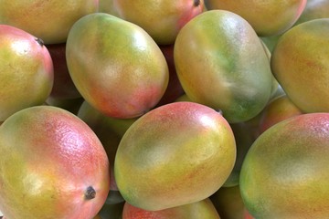 realistic 3d render of mango fruits